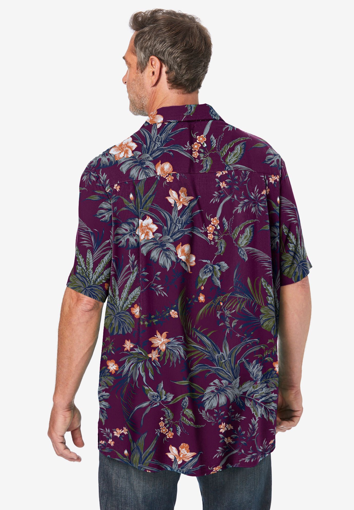Printed Camp Shirt, HARVEST ISLAND, alternate image number 2