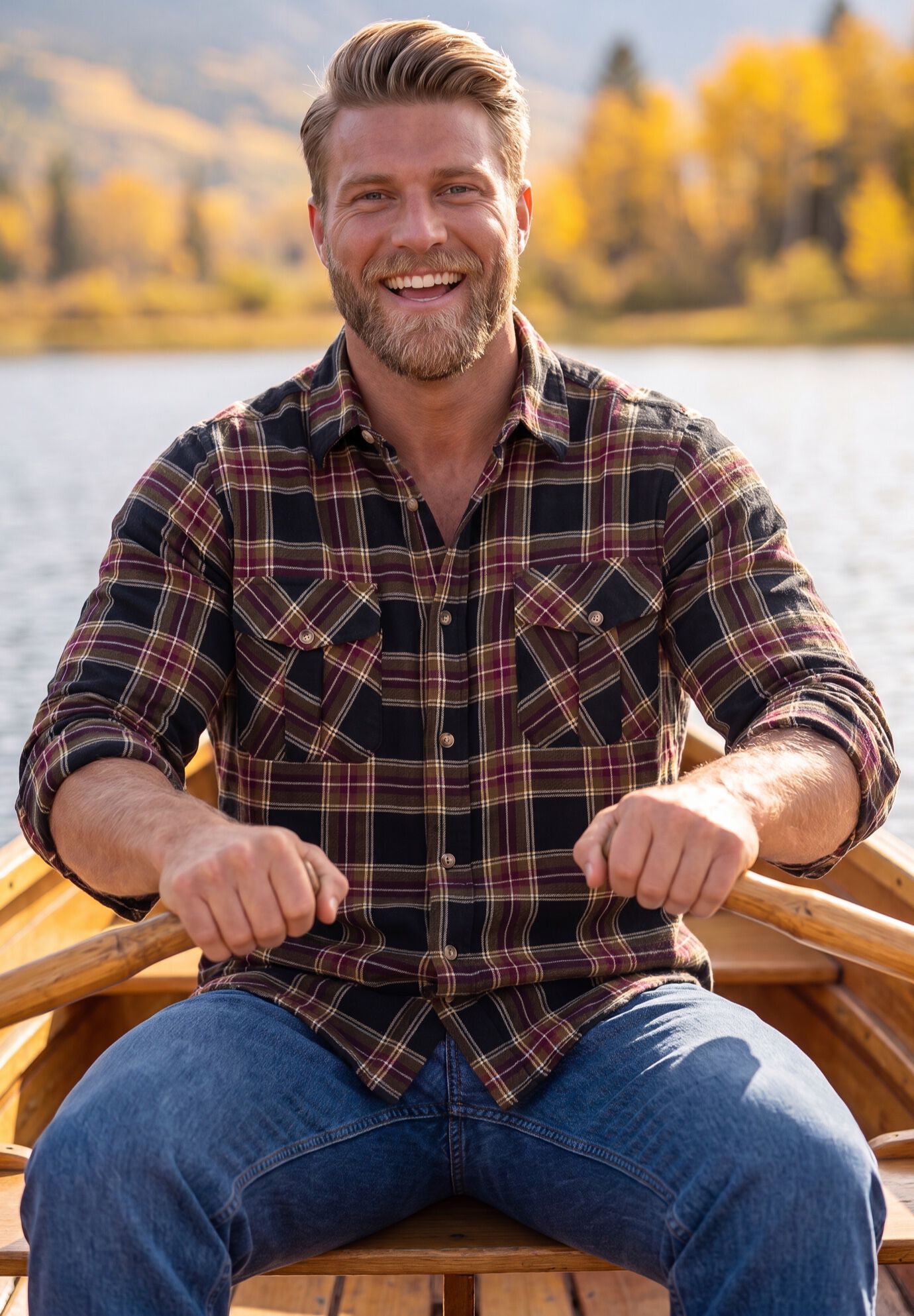 Signature Plaid Flannel Shirt, CHARCOAL PLAID, on-hover image number 1