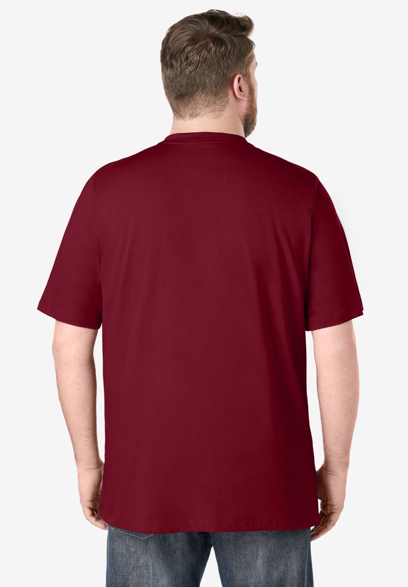 Shrink-Less&trade; Lightweight Henley T-Shirt, RICH BURGUNDY, alternate image number 2
