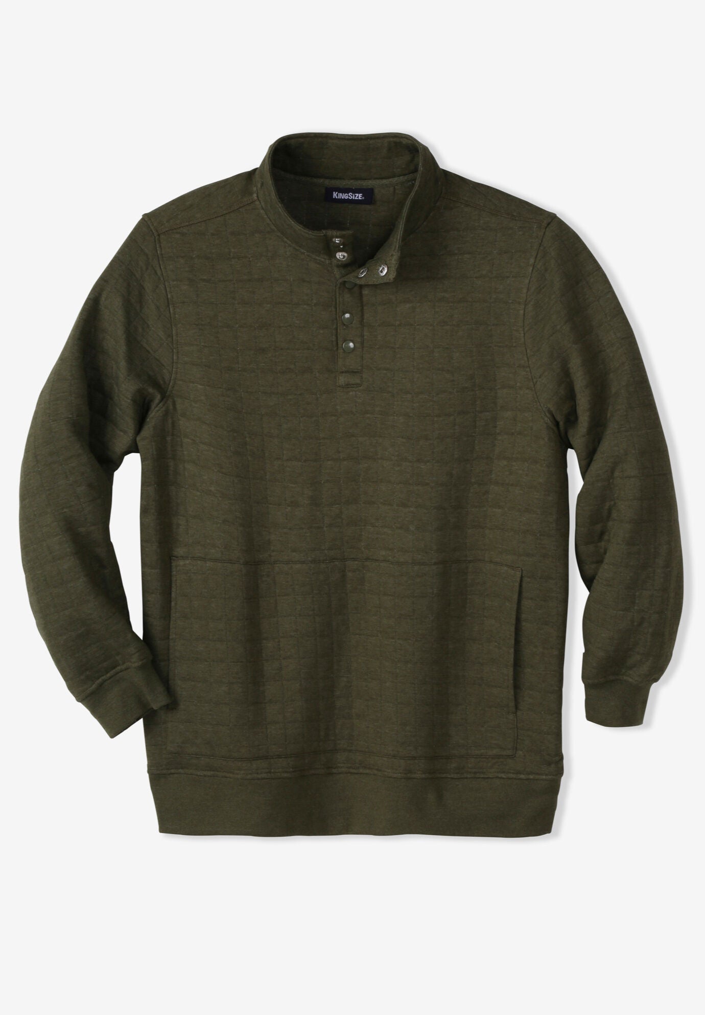 Exposed Seam Buttoned Henley Sweatshirt main image 1