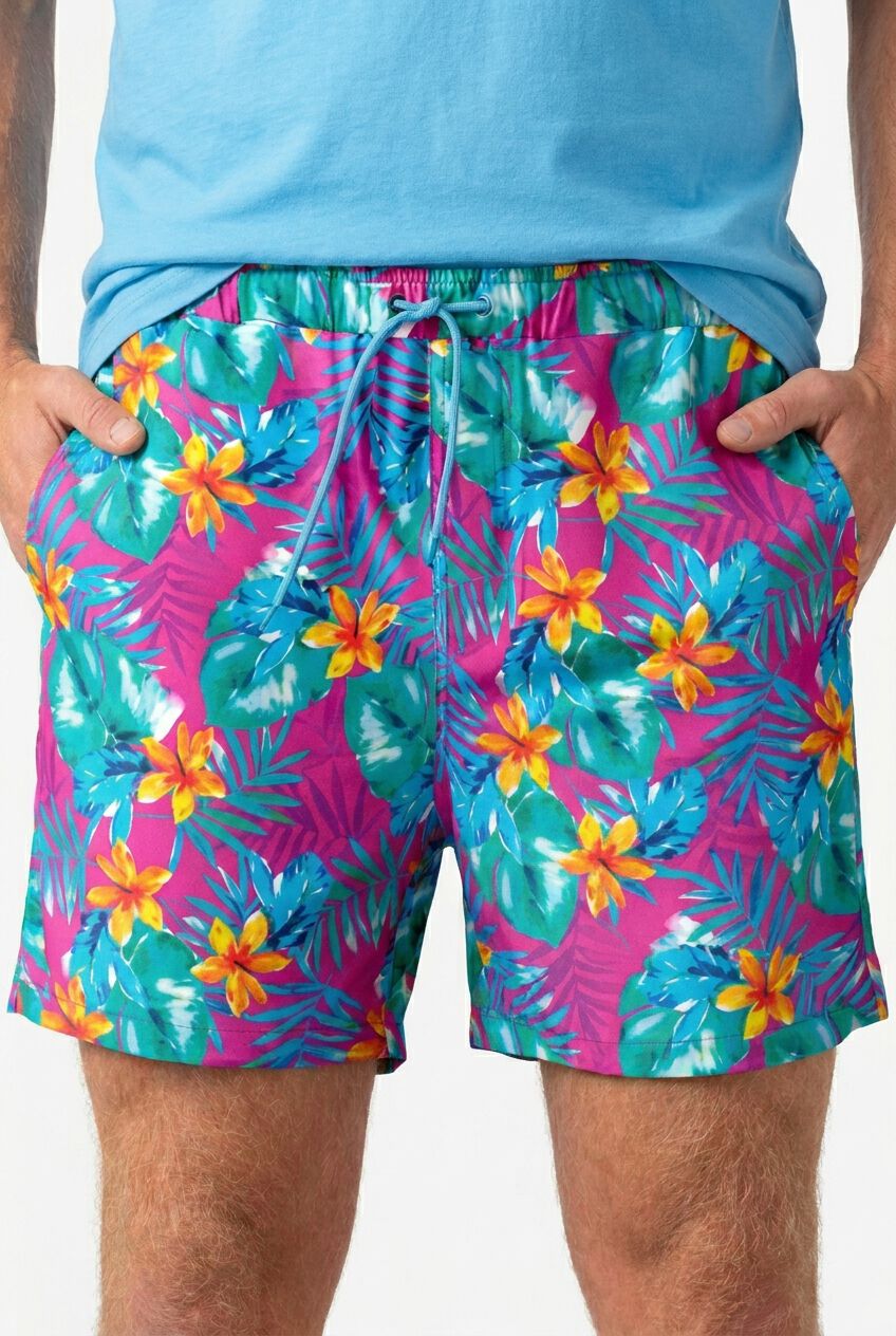 5 inches Swim Shorts with Super Stretch Liner, HULA PALM, alternate image number 2