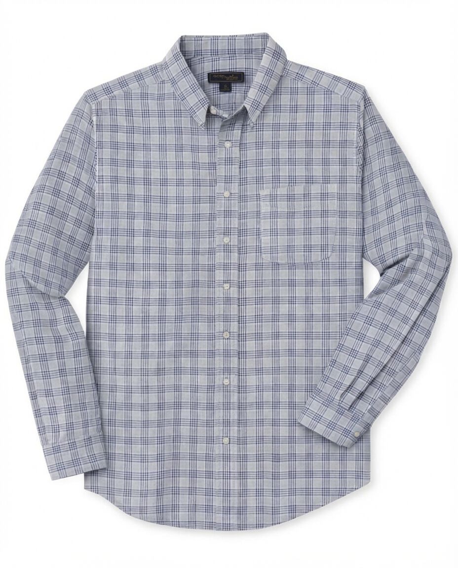 Long-Sleeve Wrinkle-Free Everyday Oxford, GREY PLAID, alternate image number 2
