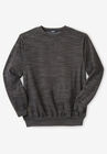 Fleece Crewneck Sweatshirt, BLACK WHITE HEATHER, hi-res image number 0