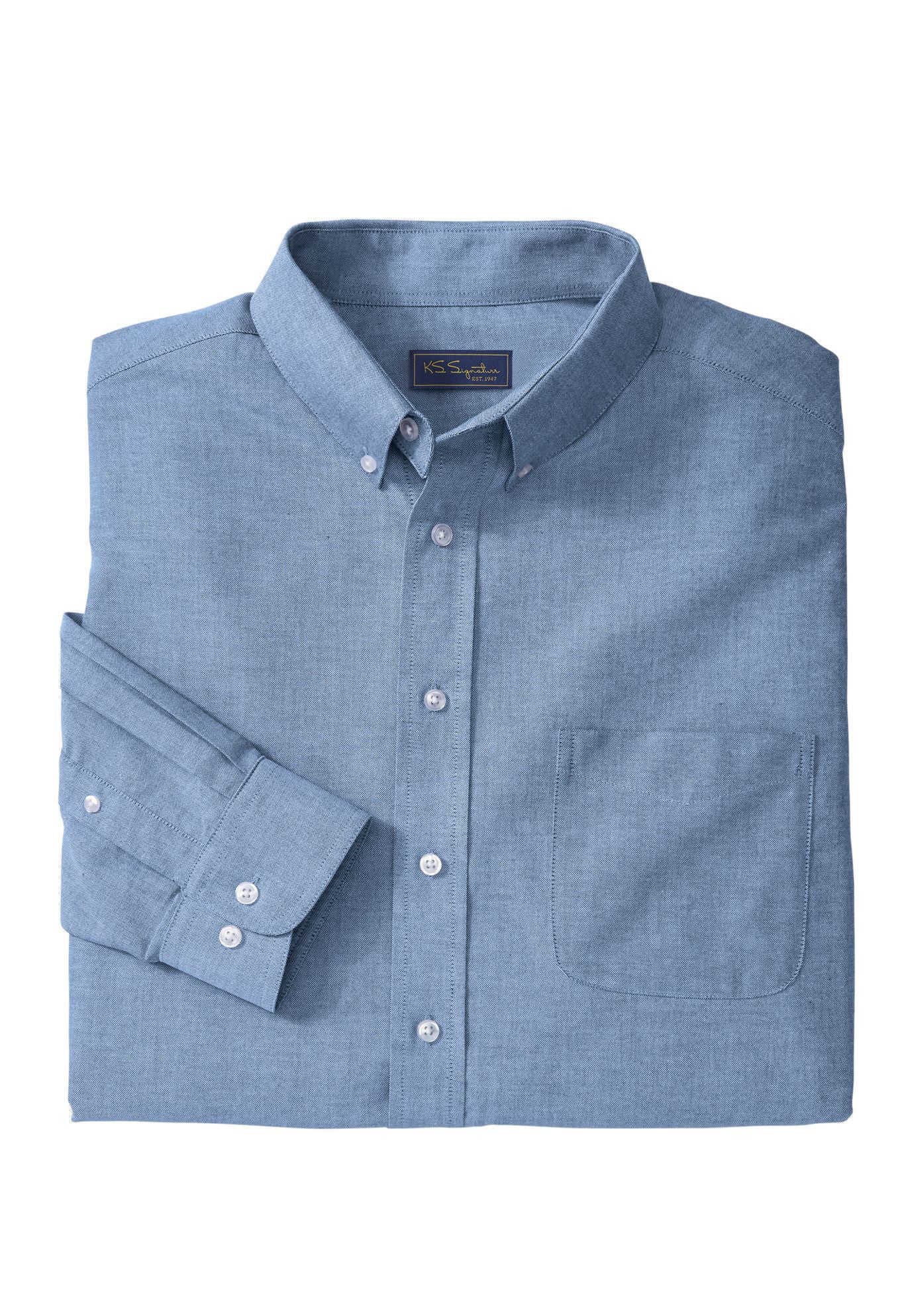 Long-Sleeve Wrinkle-Free Everyday Oxford, ROYAL BLUE, on-hover image number 1