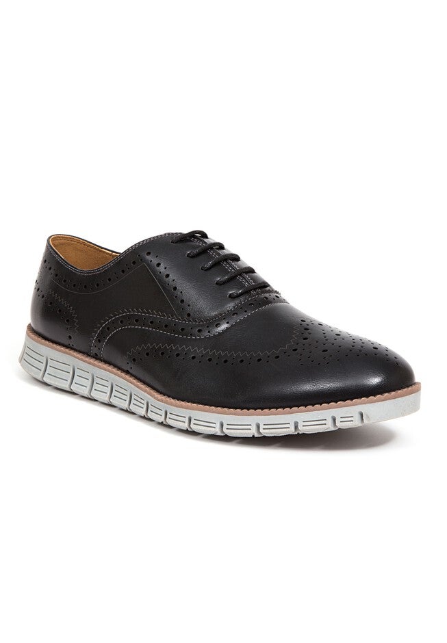 Deer Stags® Benton Memory Foam Lace-up Brogue Shoes, BLACK GREY, hi-res image number null