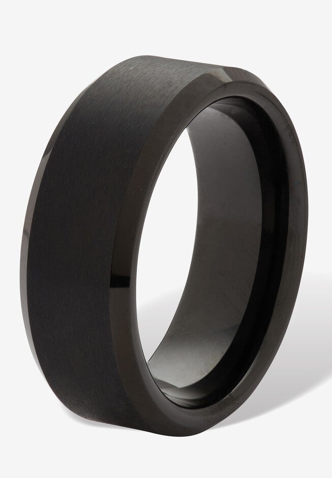 Men's Black Tungsten Matte Finish Ring (8Mm), , on-hover image number 1