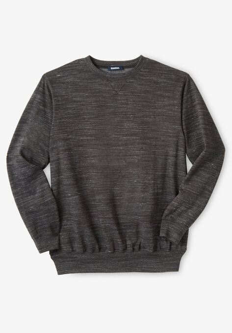 Fleece Crewneck Sweatshirt, BLACK WHITE MARL, hi-res image number null