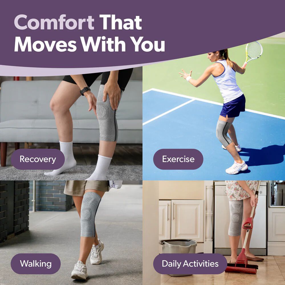 Comfort Knee Compression Sleeve, GRAY, alternate image number 6