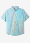 Short Sleeve Wrinkle Resistant Sport Shirt, LIGHT BLUE CHECK, hi-res image number null