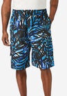 KS Island™ Printed Cargo Swim Trunks, BLUE PAINTERLY LEAVES, hi-res image number null