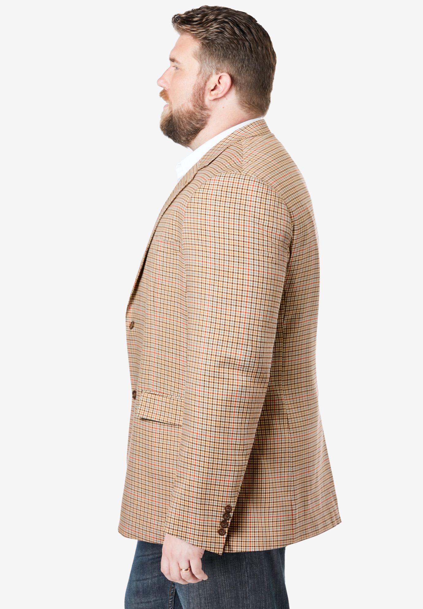 2-Button Classic Blazer, NATURAL CHECK, alternate image number 2