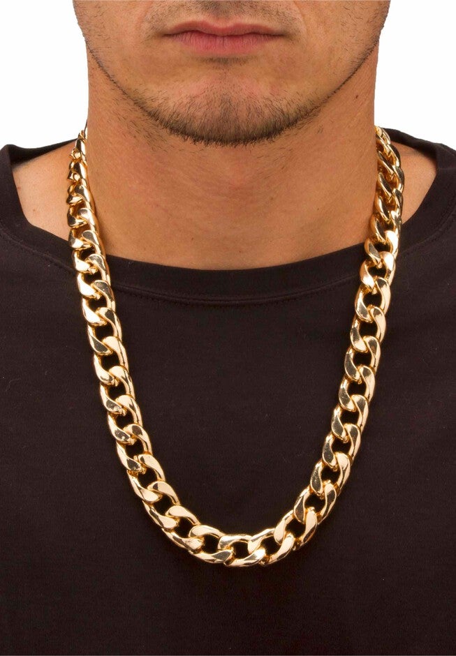 Gold Tone Curb Link 24 inches Chain Necklace, , alternate image number 2