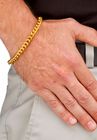 Gold Ion-Plated Stainless Steel Curb-Link 24" Chain and 9" Bracelet Set, , alternate image number null