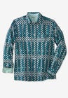 Poplin Button-Down Shirt, TIDAL GREEN GEO, hi-res image number null