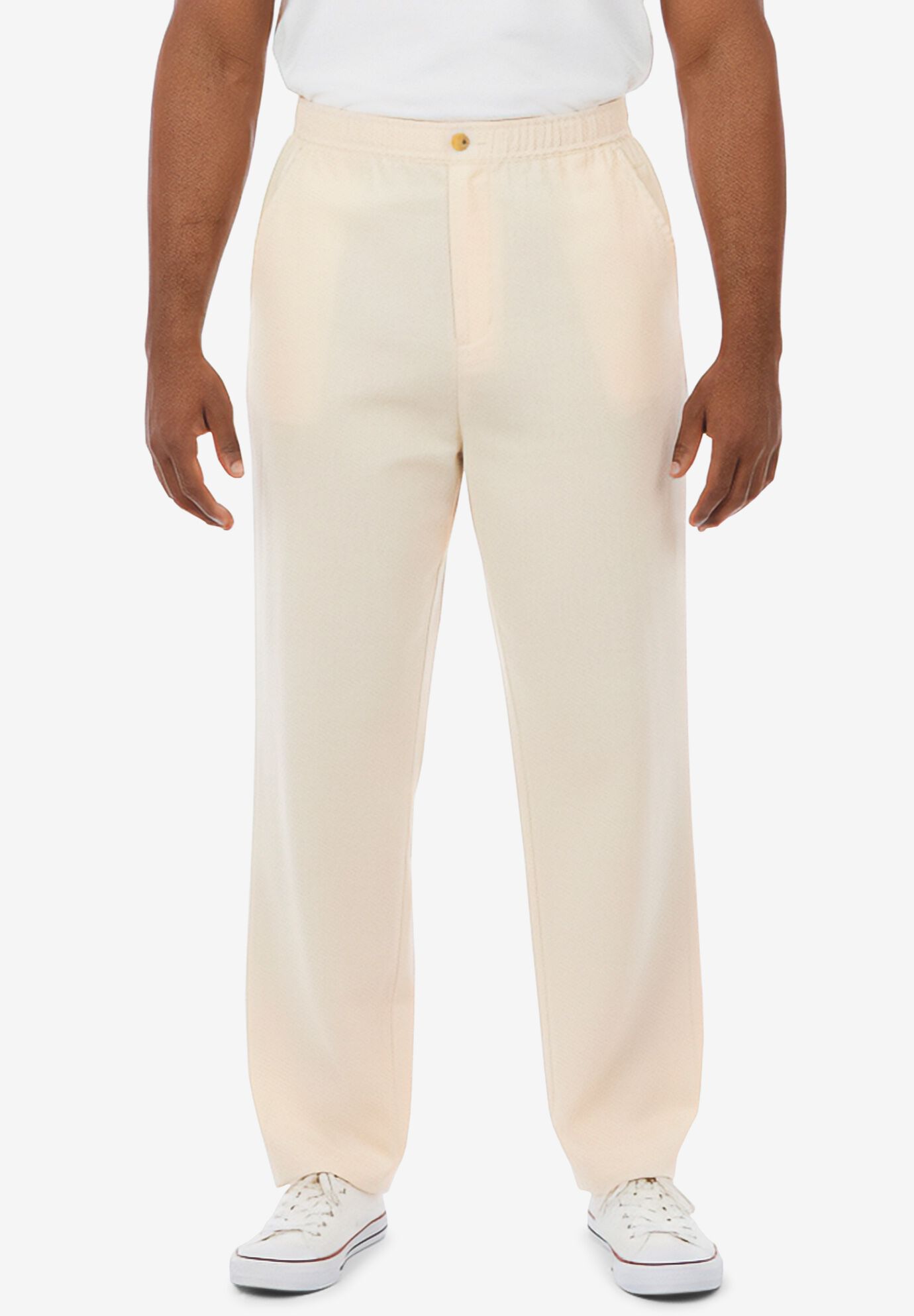 Classic Linen Pants, CREAM, on-hover image number 1