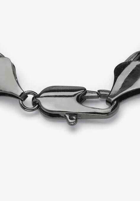 Black Ruthenium Plated 9" Curb Link Bracelet, , on-hover image number null