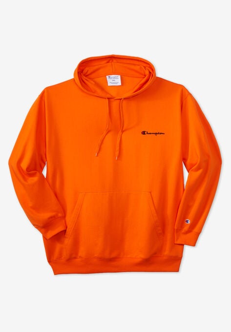Champion Embroidered Logo Fleece Hoodie, BRIGHT ORANGE, hi-res image number null