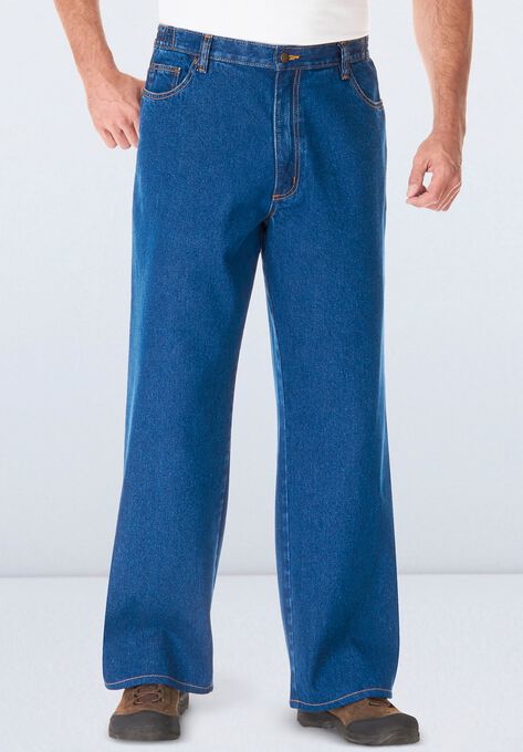 LIBERTY BLUES™ SIDE-ELASTIC WIDE LEG 5 POCKET JEANS, , alternate image number null