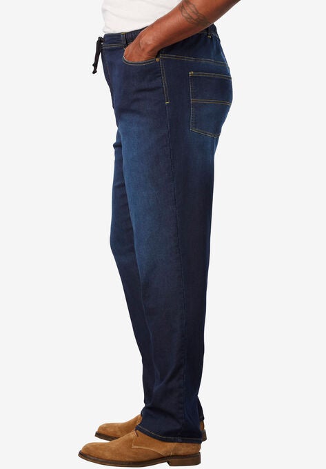 5-Pocket Relaxed Fit Denim Sweatpants, , alternate image number null