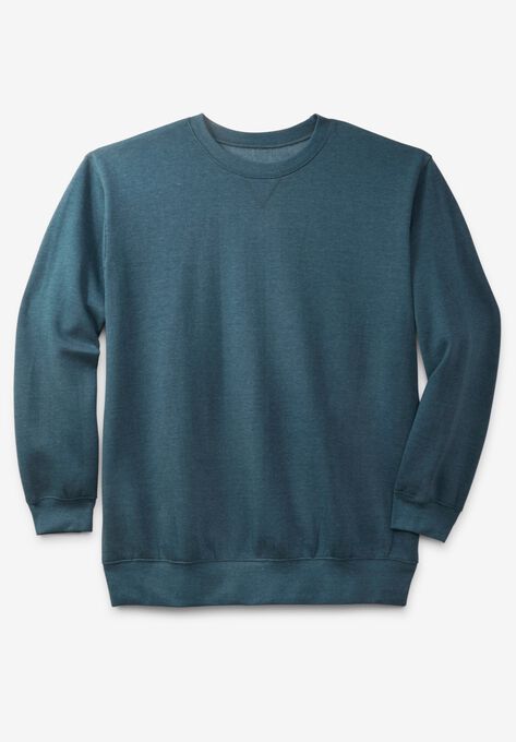 Wicking Fleece Crewneck by KS Sport™, HEATHER DARK SLATE, hi-res image number null