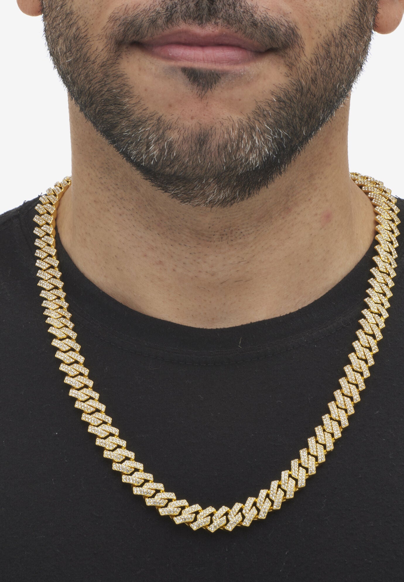 Round Crystal Goldtone Link Necklace 24-Inch, , alternate image number 3