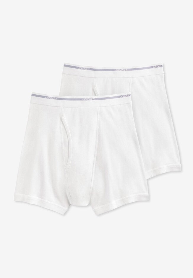 Jockey® Classic Boxer Briefs 2-Pack, WHITE, hi-res image number 0