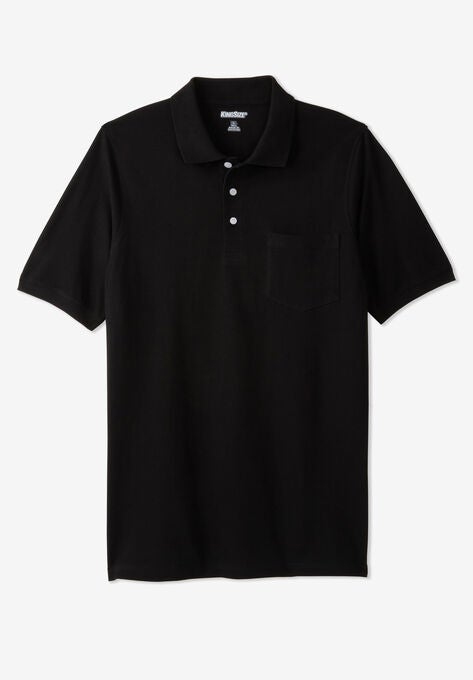 Liberty Blues™ Longer-Length Piqué Polo, Solids & Stripes, BLACK, hi-res image number null