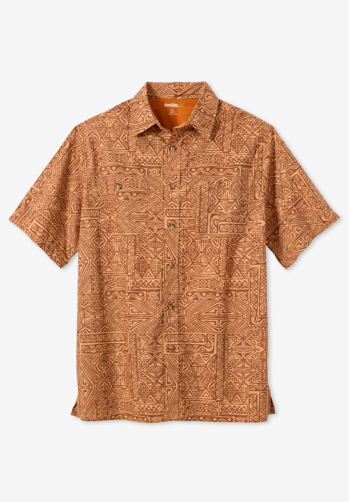 Easy Care Woven Sport Shirt, ORANGE BATIK, alternate image number 4