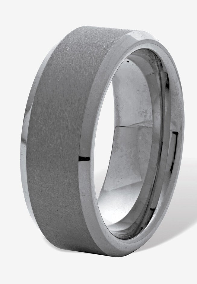 Men'S Stainless Steel Matte Finish Ring (8Mm), , on-hover image number null