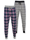 Mens Hanes 2Pk Flannel Sleep Jogger Men'S Sleepwear, NAVY GREY, hi-res image number null