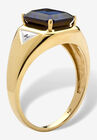 Men's 18K Gold over Sterling Silver Sapphire and Diamond Accent Ring, , on-hover image number null