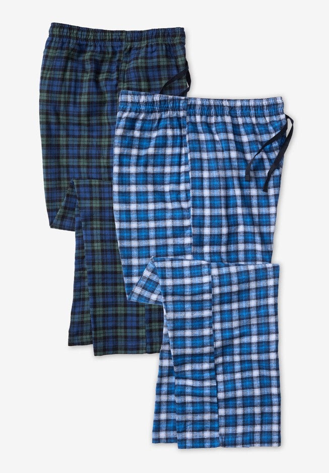 2-Pack Flannel Pajama Pants, HUNTER BLUE PLAID, hi-res image number 0