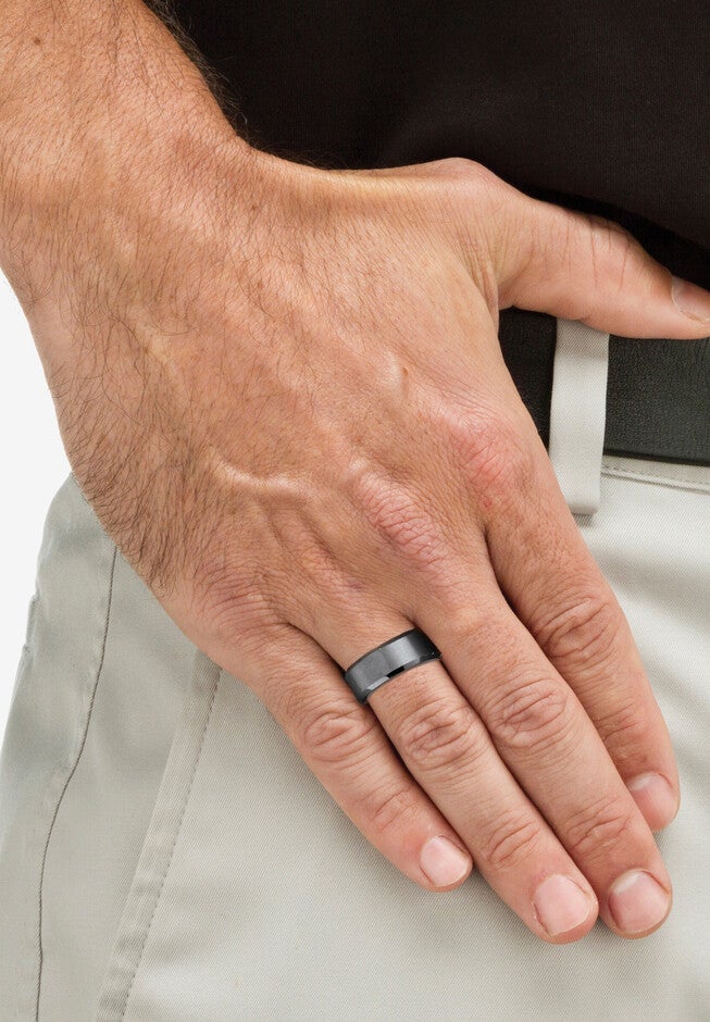 Men'S Stainless Steel Matte Finish Ring (8Mm), , alternate image number null