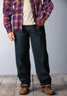 Flannel-Lined Side-Elastic Jeans, , alternate image number 4