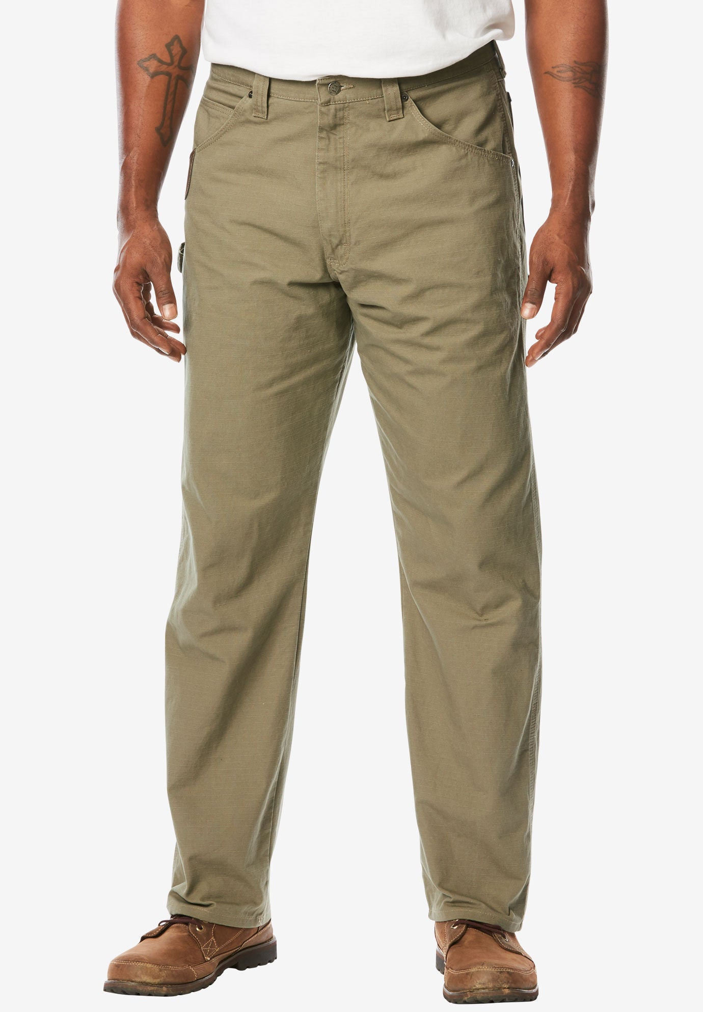 Wrangler&reg; Riggs Workwear Denim Ripstop Carpenter Jeans, BARK, hi-res image number 0