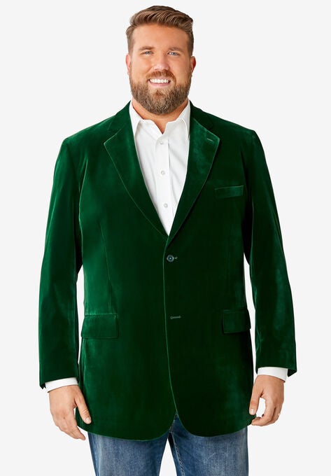 KS Signature Velvet Blazer, EMERALD, hi-res image number null