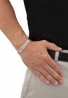 Diamond-Accented Silver-Tone Link Bracelet 9", , on-hover image number null