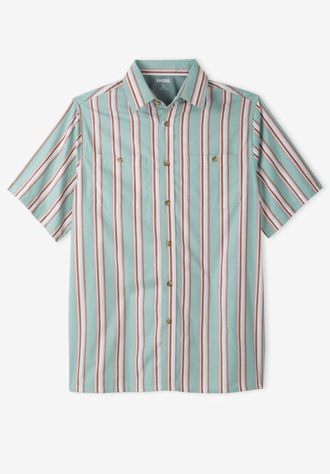 Striped Short-Sleeve Sport Shirt, MINT STRIPE, hi-res image number null