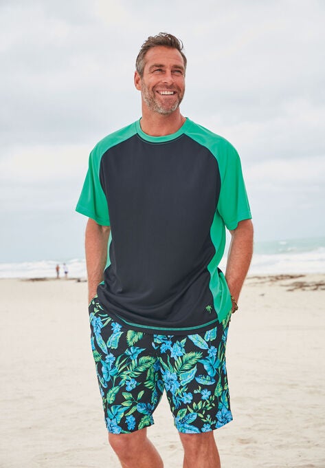 Raglan Sleeve Swim Shirt, , alternate image number null