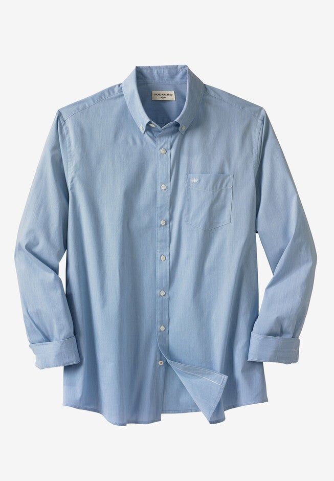 Comfort Flex Long-Sleeve No Wrinkle Shirt by Dockers®, DELFT BLUE, hi-res image number null