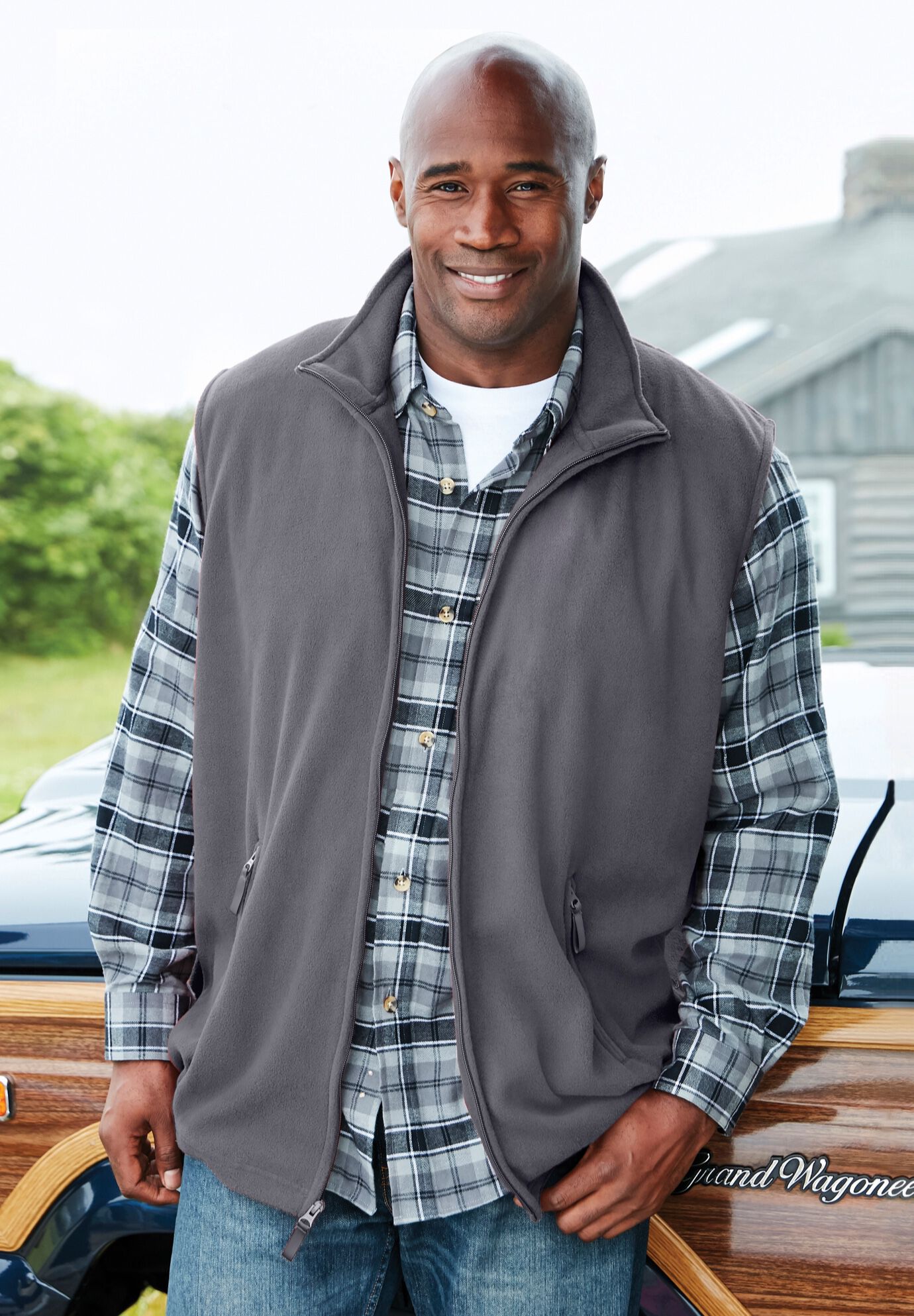 Explorer Plush Fleece Zip Vest, , on-hover image number 1