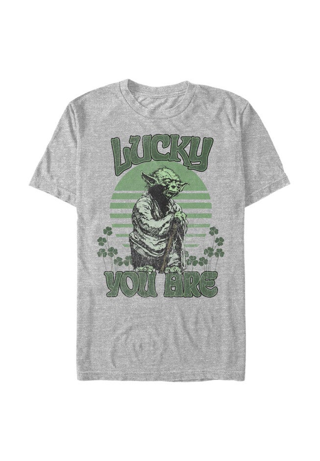 Lucky Is Yoda Tops & Tees, ATHLETIC HEATHER, hi-res image number 0