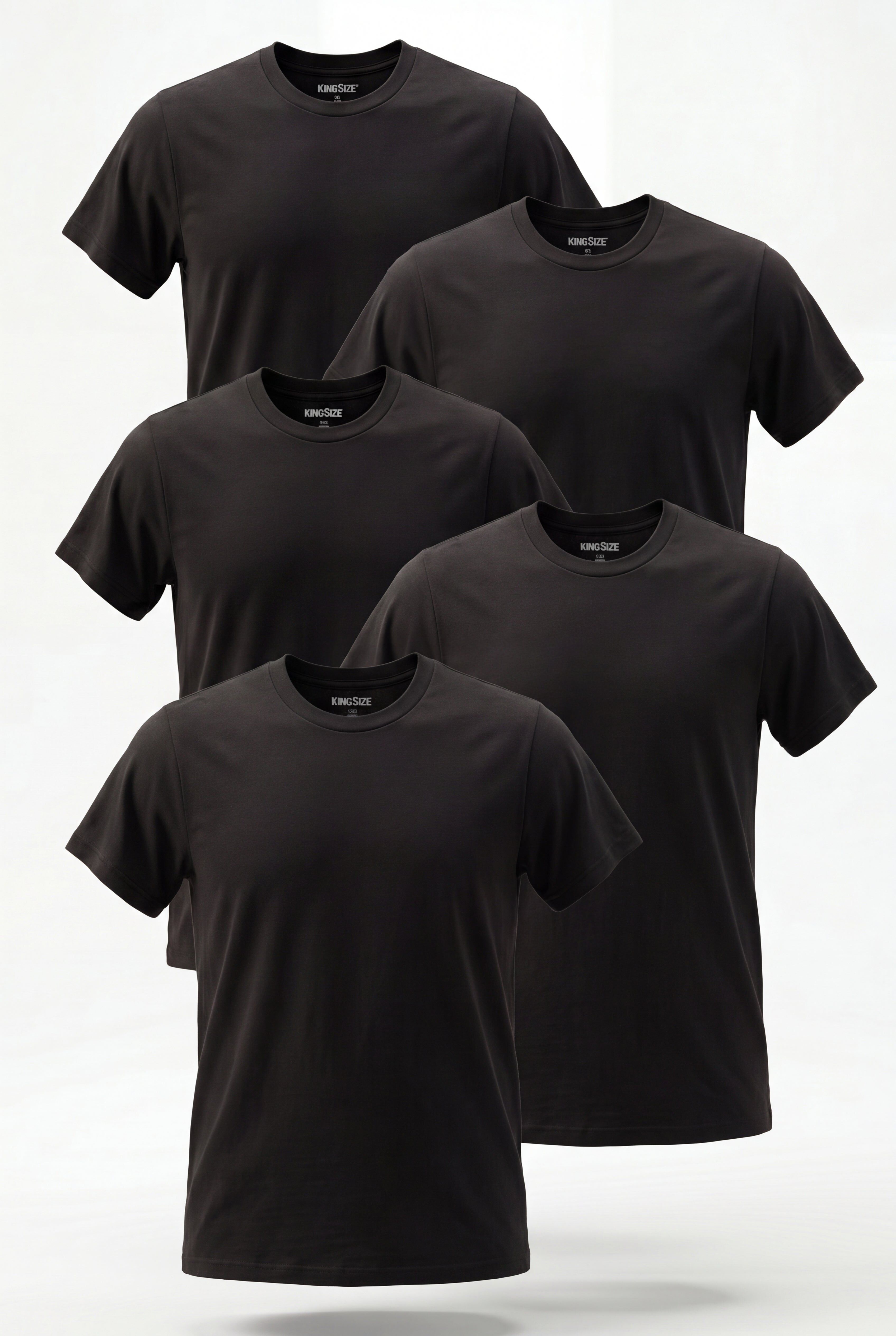 5-pack Cotton Crewneck Undershirts, BLACK, hi-res image number 0