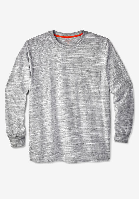 Boulder Creek® Heavyweight Crewneck Long-Sleeve Pocket T-Shirt, WHITE MARL, hi-res image number null