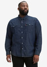 Long-Sleeve Denim Western Shirt, REDCAST DARK RINSE, hi-res image number null