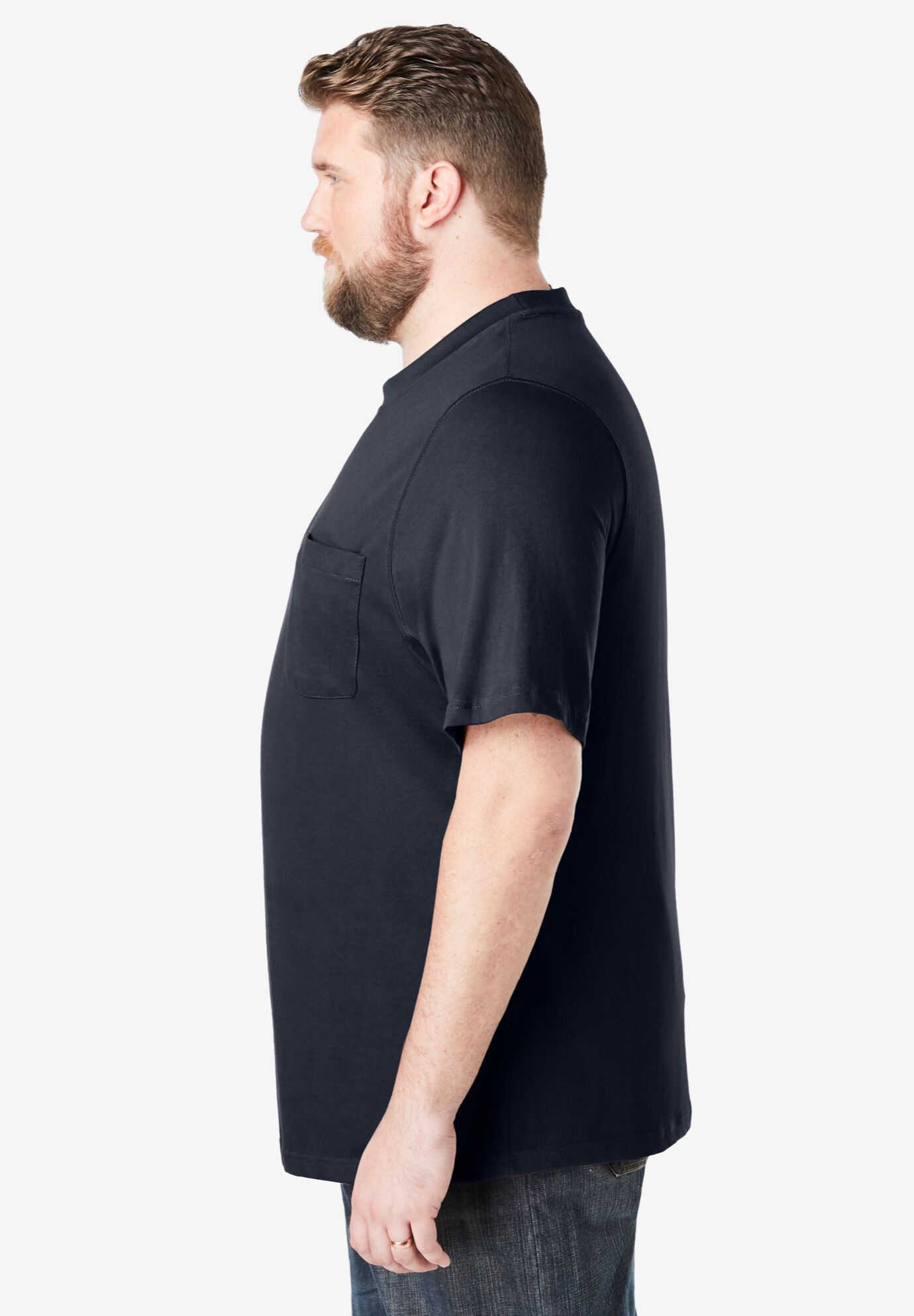 Heavyweight Pocket Crewneck T-Shirt, BLACK, alternate image number 2