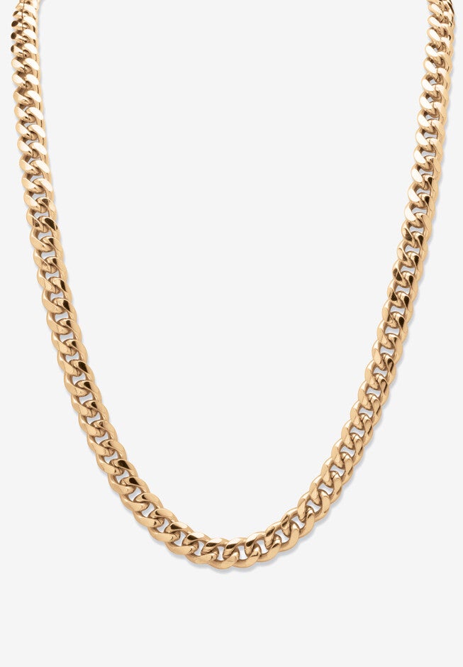 Men'S Gold Tone Curb-Link Chain Necklace (10.5Mm) 24 inches, GOLD, hi-res image number null