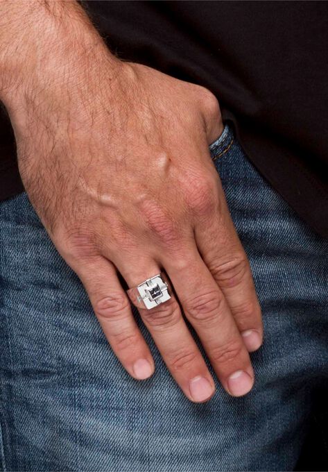 Sterling Silver Genuine Blue Sapphire and Diamond Accent Ring, , alternate image number null