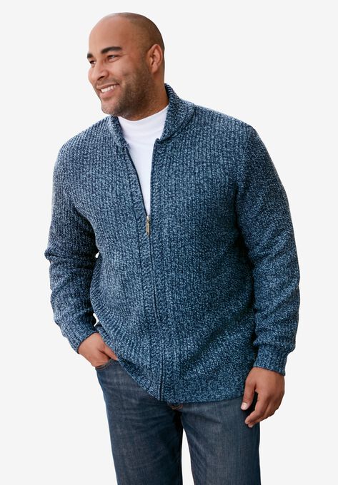 Shaker Knit Zip-Front Cardigan, , alternate image number null
