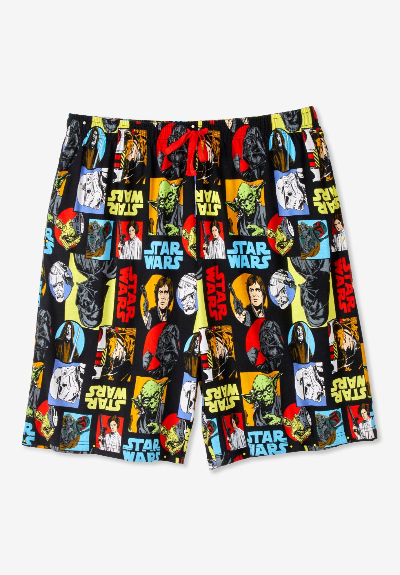Licensed Novelty Pajama Lounge Shorts, RETRO STAR WARS, hi-res image number 0